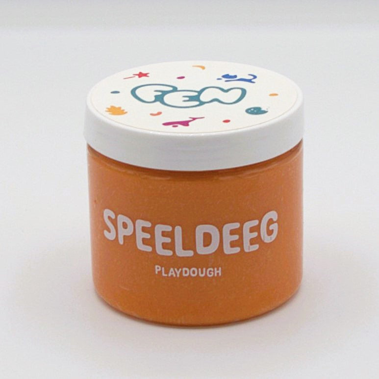 Oranje sensorisch speeldeeg – stimuleert creatief en zelfstandig spel zonder rommel