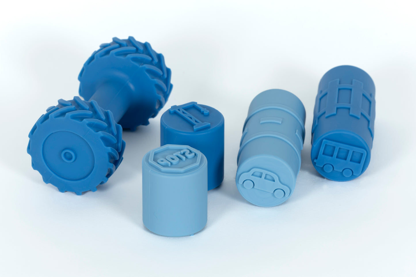 autovormige rollers en stempels voor sensorisch speelgoed met speeldeeg voor peuters