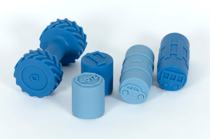 autovormige rollers en stempels voor sensorisch speelgoed met speeldeeg voor peuters